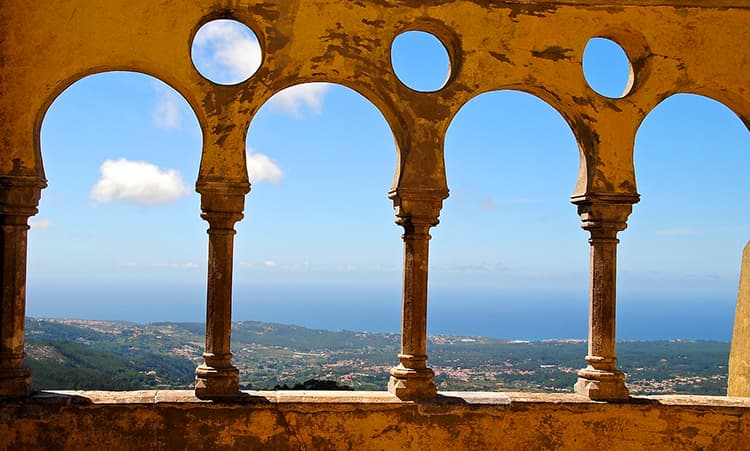 view from Pena Palace Sintra Portugal