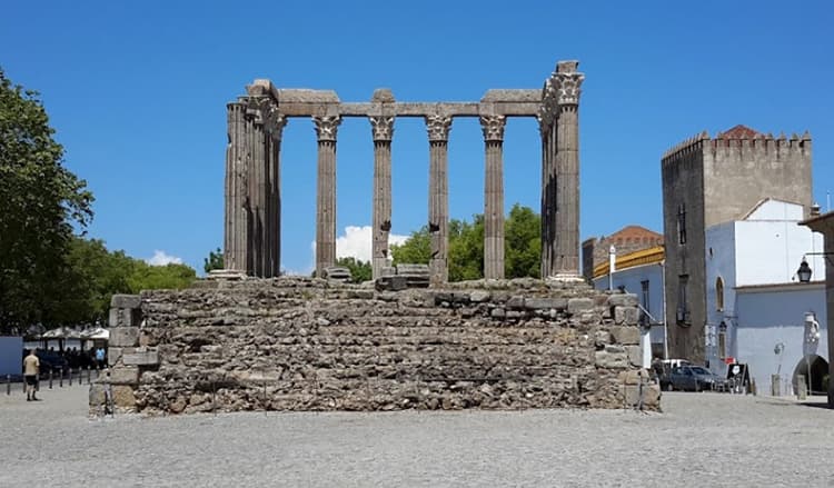 Roman temple Evora Portugal