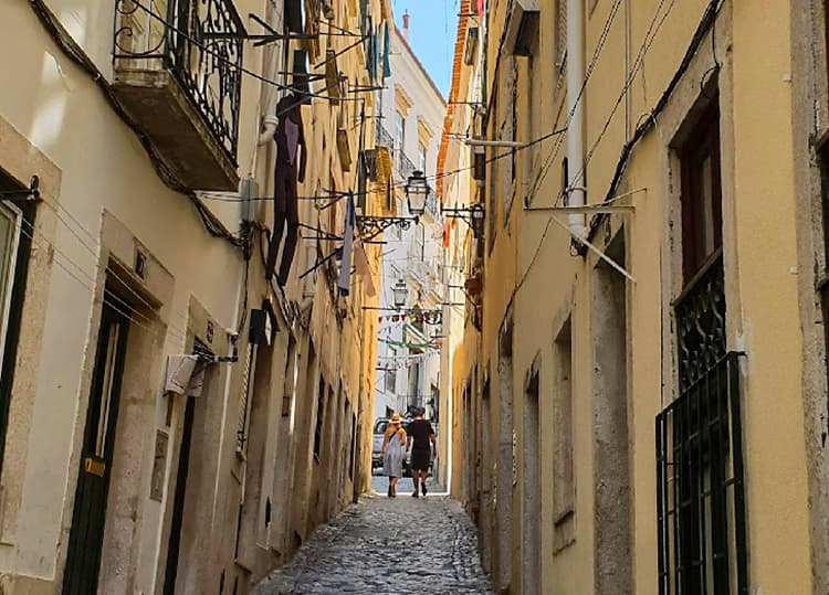 walking in Alfama Lisbon