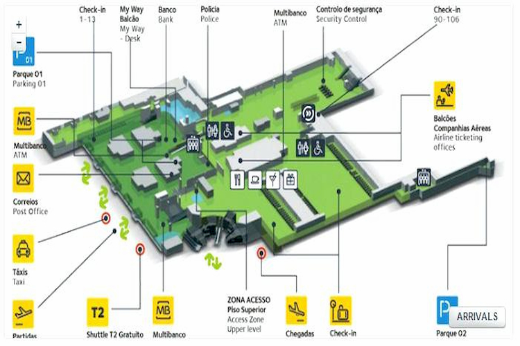 Lisbon airport map