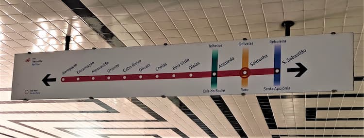 Saldanha metro line sign